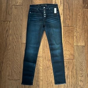 Veronica Beard Kate Skinny Jeans with Button Fly